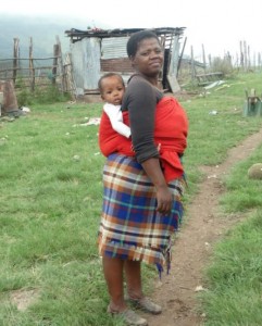 Xhosa vrouw met kind 